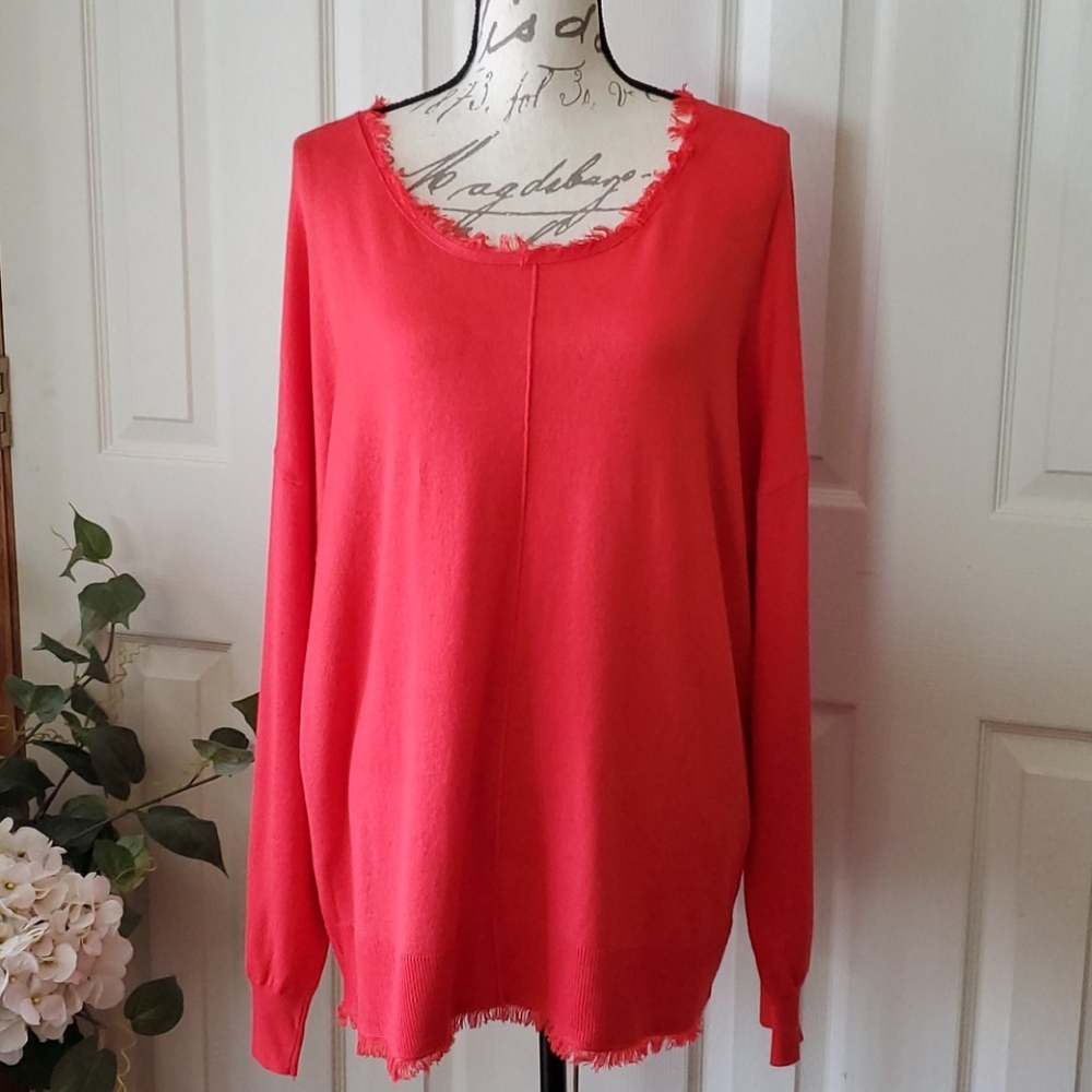 Falls Creek coral sweater, size 1X